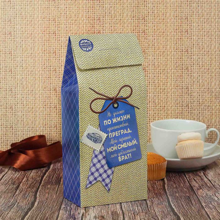 Чай чёрный 100 г с лимоном и мятой "Дорогому брату"