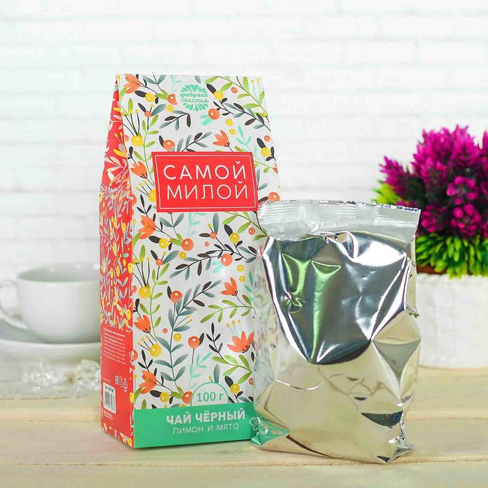 Чай чёрный 100 г с лимоном и мятой "Самой милой"