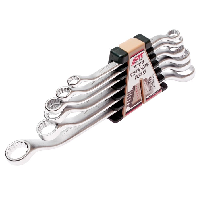 Набор ключей накидных JTC-PE1012S, изгиб 45°, 12 граней