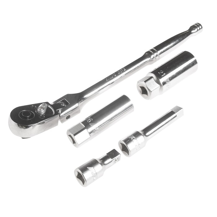 Набор головок свечных JTC-3905A, пружинный фиксатор 16мм,21мм, трещотка, удлинитель