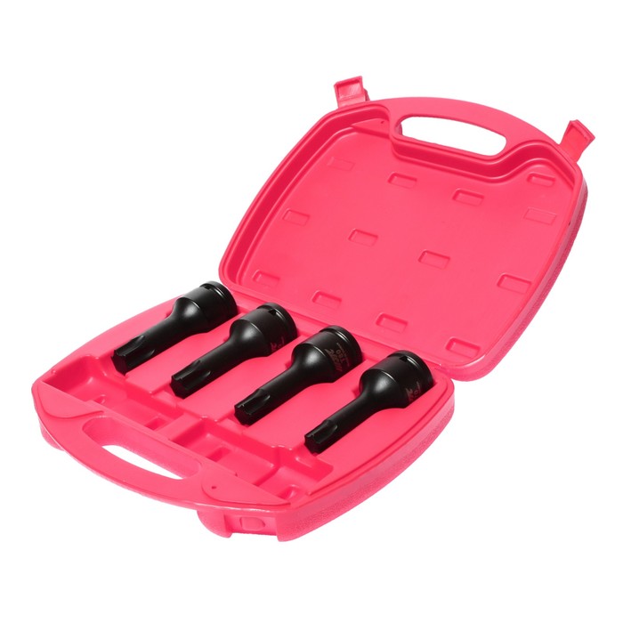 Набор головок торцевых JTC-J604LT, ударных, TORX 3/4" T70-T100, L=105мм, 4шт, кейс