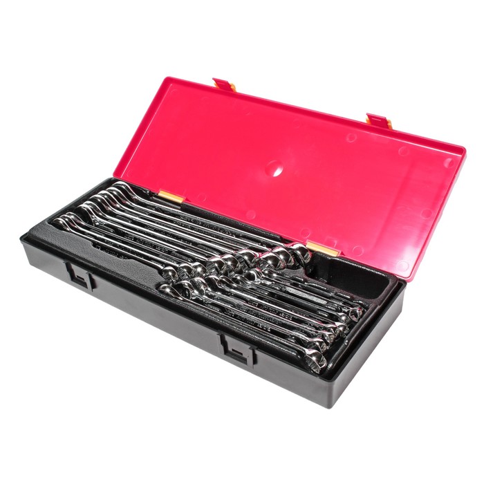 Набор ключей комбинированных JTC-K6171, зеркальная полировка, 17 предметов