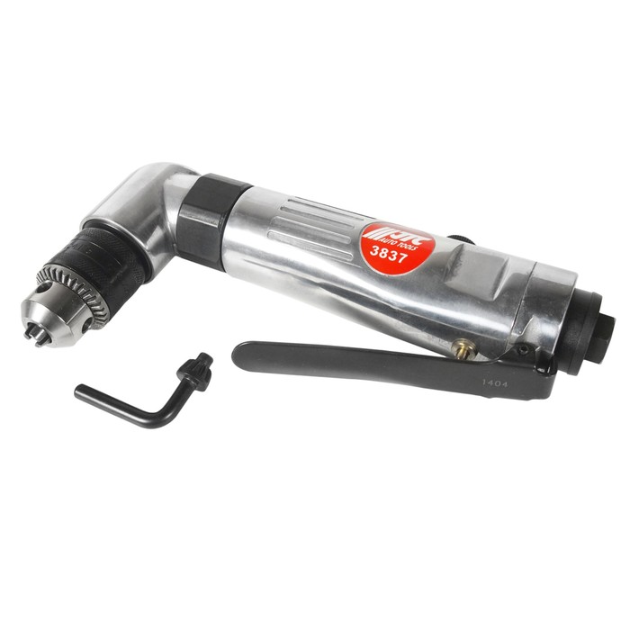 Пневмодрель угловая JTC-3837, патрон 10 мм, 90 PSI, штуцер 1/4", 300 л/мин