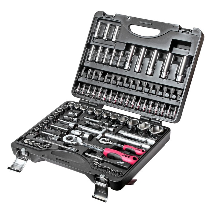 Набор головок торцевых и вставок JTC-H096B, 1/4", 1/2", 6-гр., 96 шт., кейс