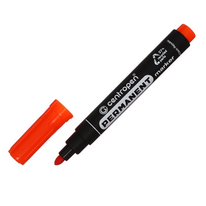 Маркер перманентный 5.0 мм Centropen 8566, линия 2,5 мм, цвет оранжевый