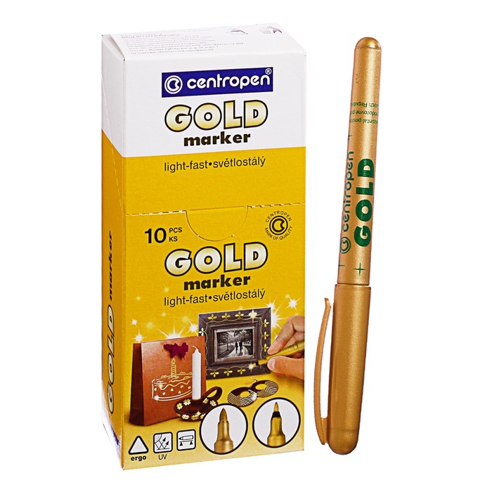 Маркер перманентный для декора 2.5 мм Centropen 2670 золотой