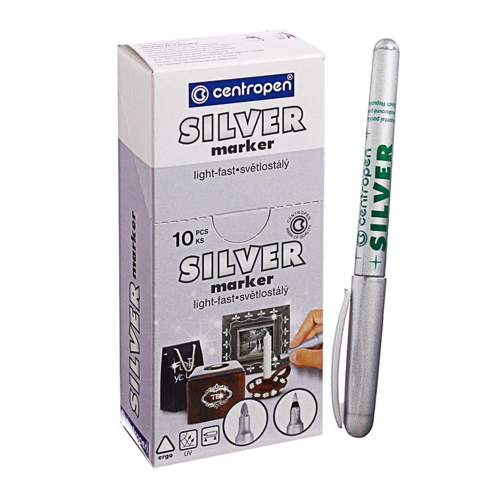 Маркер перманентный для декора 2.5 мм Centropen 2670 серебряный