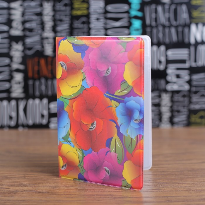 Обложка для паспорта "Разноцветные цветы"