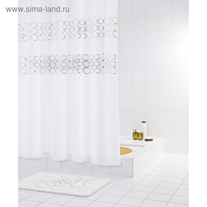 фото Штора для ванной комнаты paillette, цвет серый /серебряный 180х200 см ridder