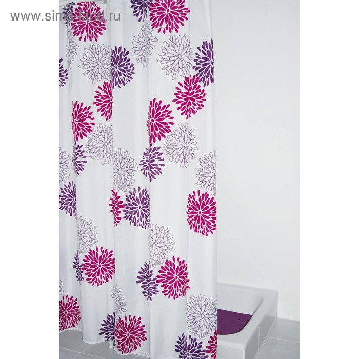 фото Штора для ванной комнаты sandra, цвет фиолетовый 180х200 см ridder