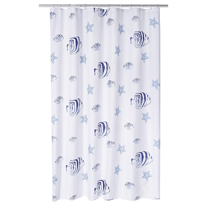 Штора для ванной комнаты Skalar, цвет синий/голубой 180х200 см