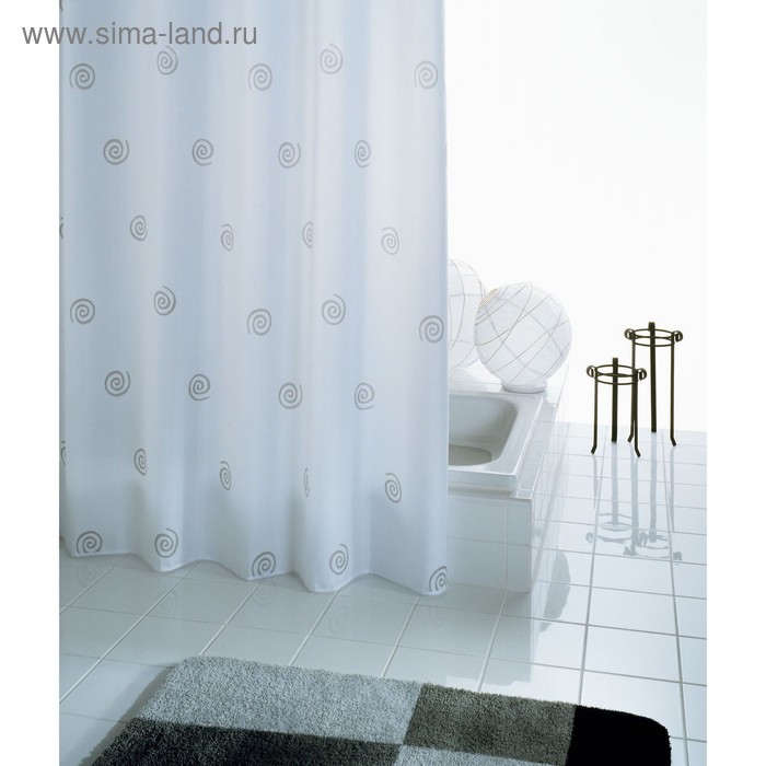 Штора для ванной комнаты Univers, цвет белый 180х200 см
