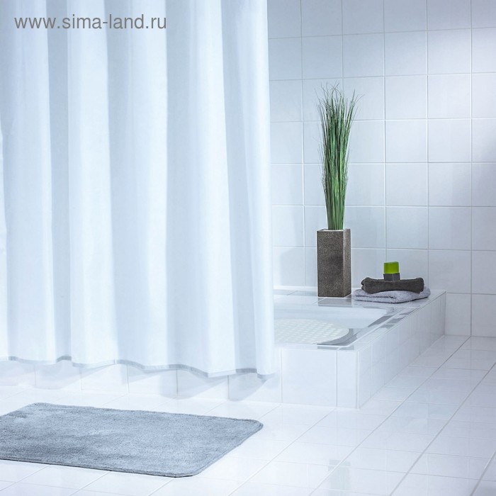Штора для ванной комнаты Standard, цвет белый 180х200 см