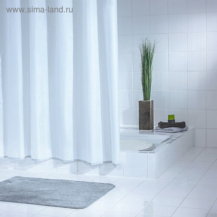 фото Штора для ванной комнаты standard, цвет белый 240х180 см ridder