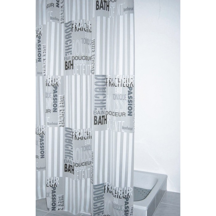 Штора для ванной комнаты Font полупрозрачная 180х200 см