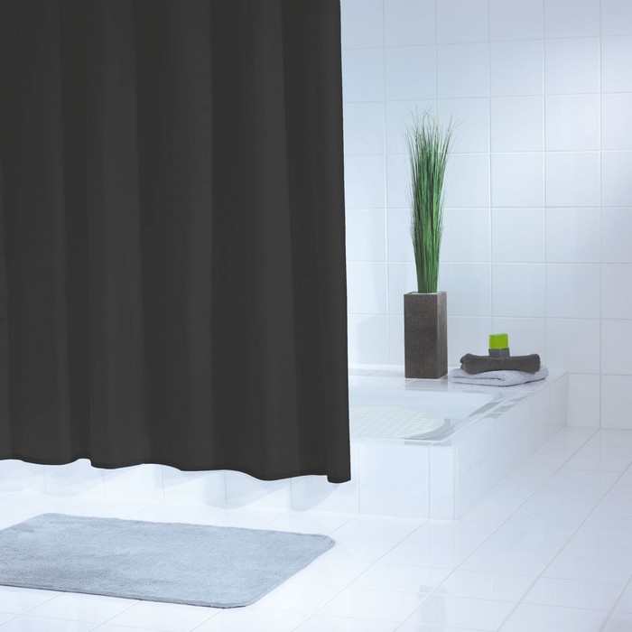 Штора для ванной комнаты Standard, цвет черный 180х200 см