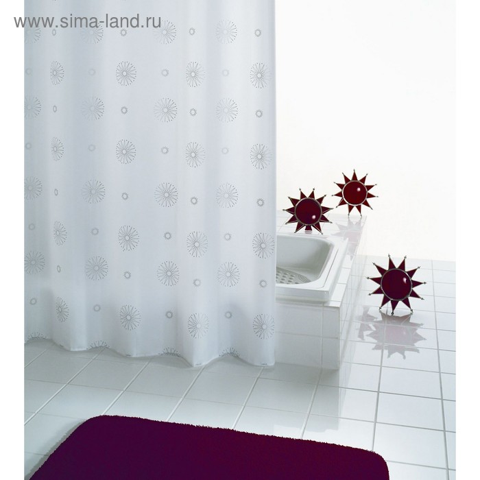 фото Штора для ванной комнаты cosmos, цвет белый 180х200 см ridder