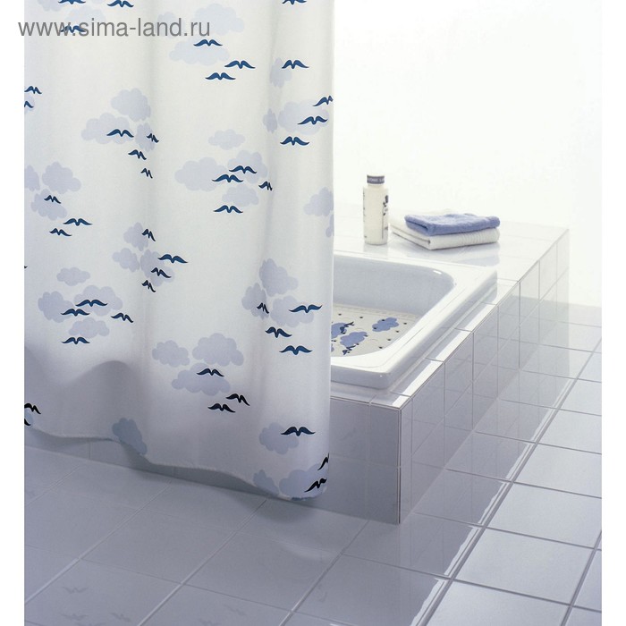 фото Штора для ванной комнаты helgoland, цвет синий/голубой 180х200 см ridder