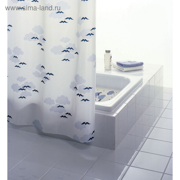 Штора для ванной комнаты Helgoland, цвет синий/голубой 240х180 см