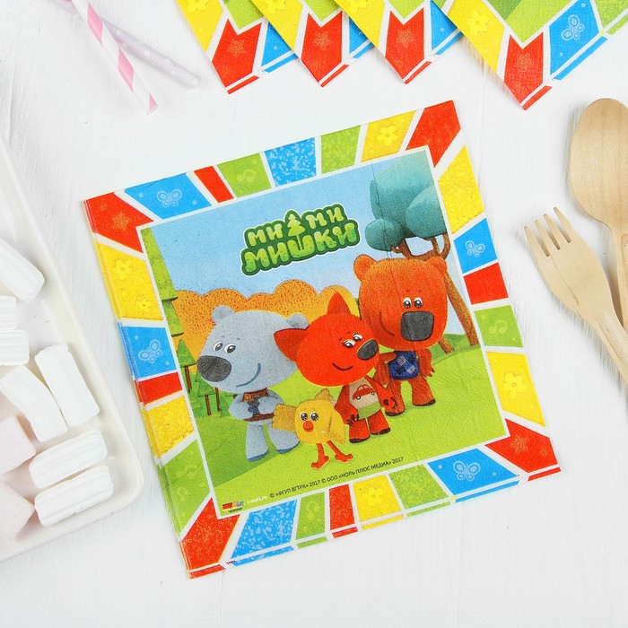 Салфетки бумажные «Ми-ми-мишки», набор 12 шт., 33х33 см 2933403