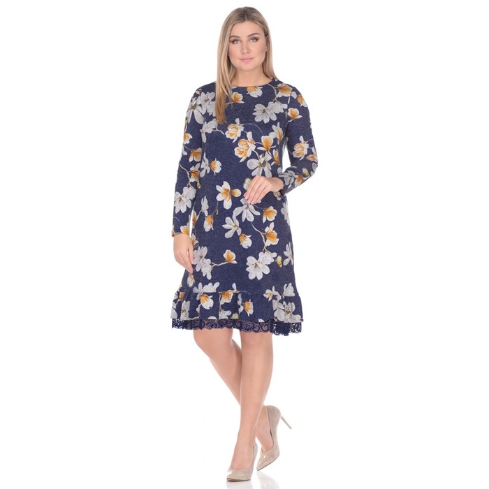 Платье женское, размер 54, цвет тёмно-синий 437-3