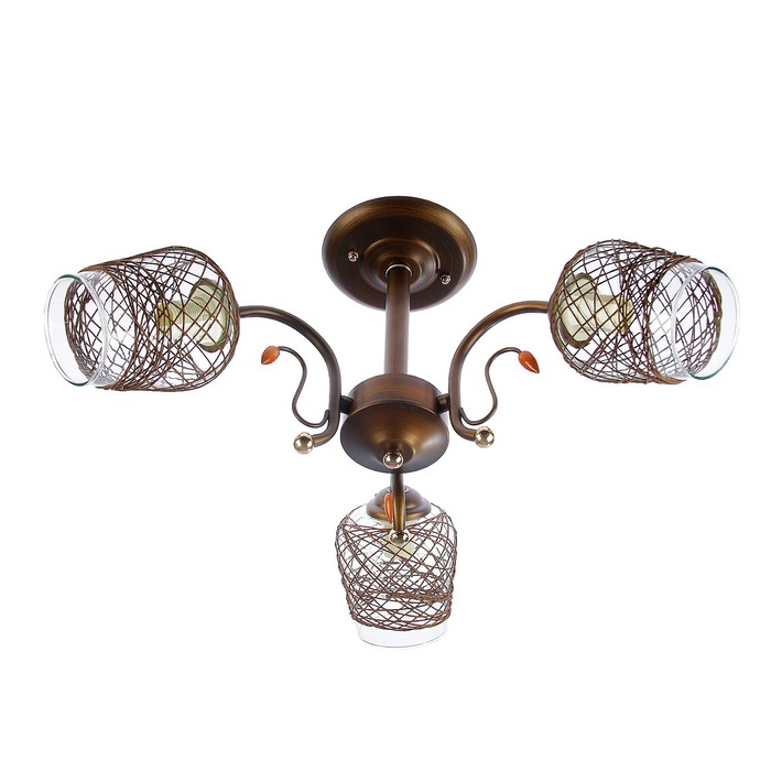 Люстра "Класси" 3 лампы E27 60Вт коричневый