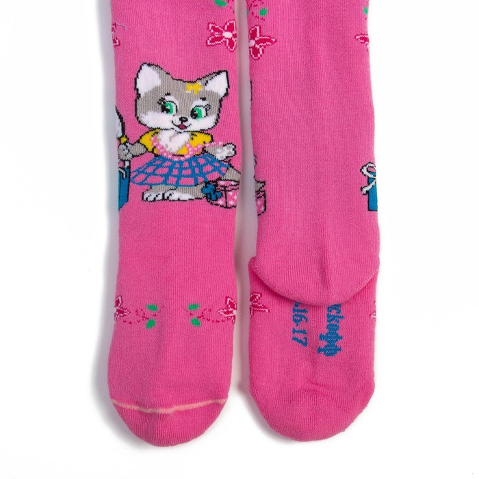 Колготки детские плюшевые ПФС70-2795, цвет розовый, рост 98-104 см