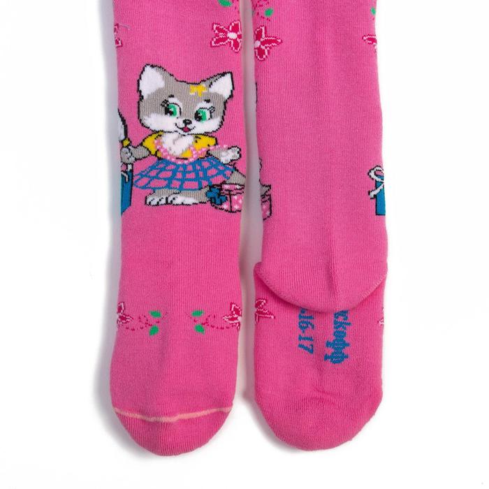 Колготки детские плюшевые ПФС70-2795, цвет розовый, рост 110-116 см