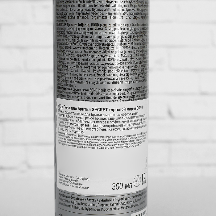 Пена для бритья Bond Secret, 300 мл
