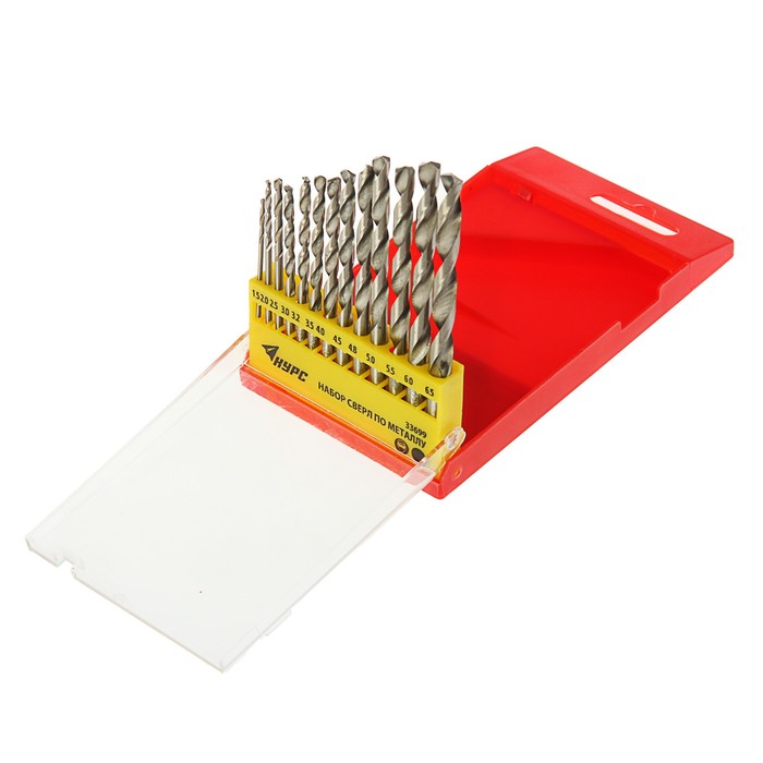 Набор сверл по металлу "КУРС", HSS, полированные, 1,5-6,5 мм, 13 шт.