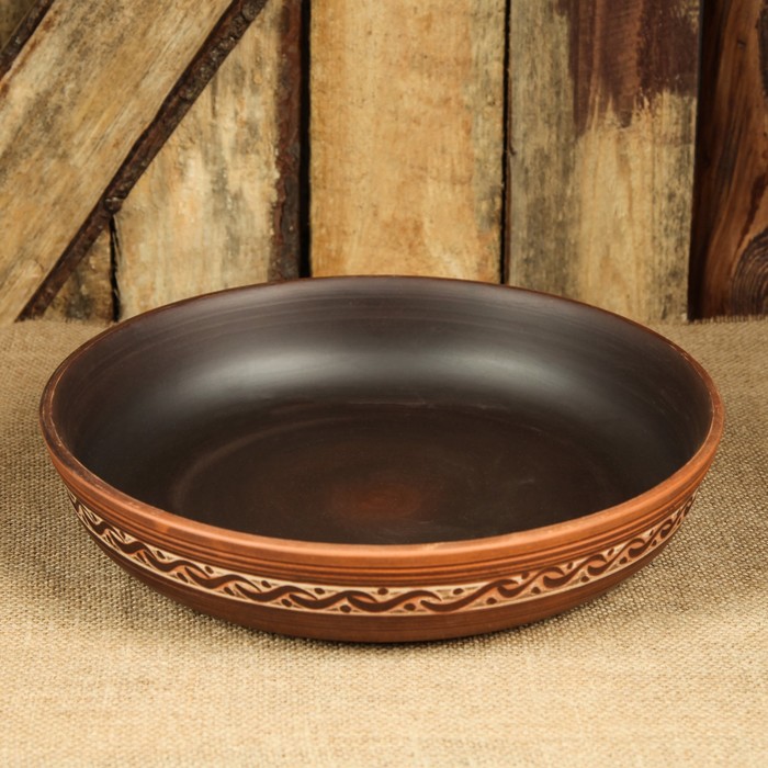 Сковородка, ангоб, декор, 2 л