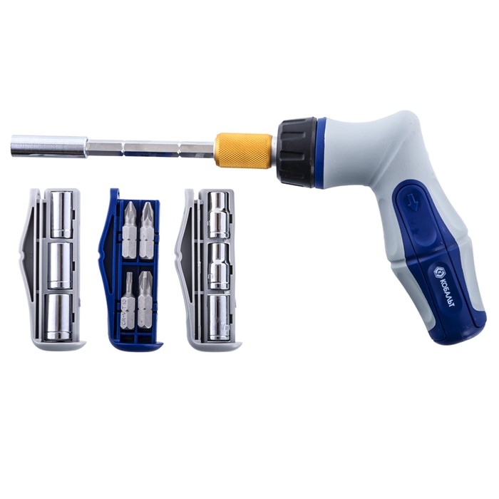 Отвёртка реверсивная "КОБАЛЬТ" 245-459, Ultra Grip, 1/4", телескопическая, пистолетная рукоятка