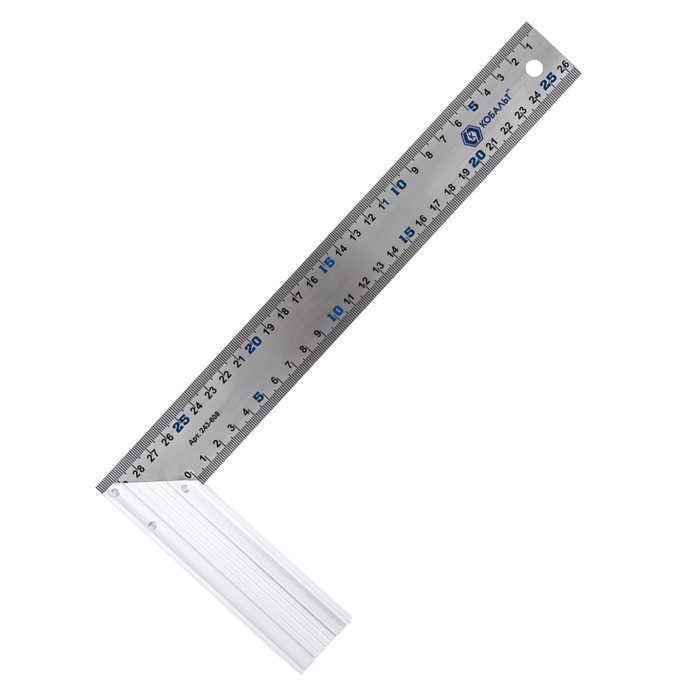 Угольник "КОБАЛЬТ" 243-608, нержавеющая сталь, алюминиевое основание