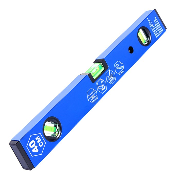 Уровень строительный "КОБАЛЬТ" Комфорт 242-960, 400 мм, профиль 20 x 49 мм, 3 глазка