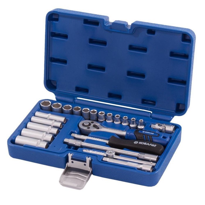 Набор головок торцевых "КОБАЛЬТ" 010201-23, 1/4", 4-23 мм, 23 шт., кейс