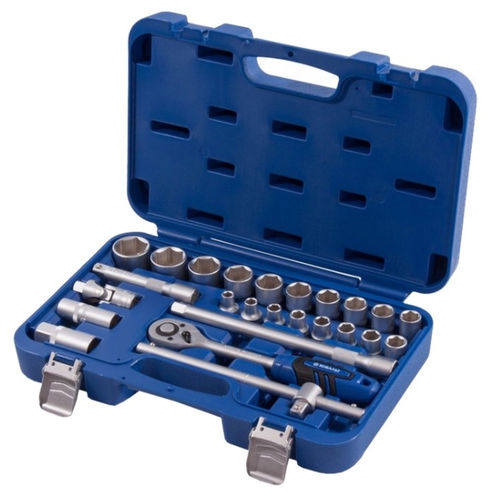 Набор головок торцевых "КОБАЛЬТ" 010202-25, 1/2", 25 шт., кейс