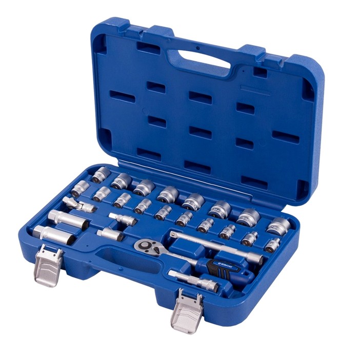 Набор головок торцевых "КОБАЛЬТ" 010203-26, 1/2"х3/8", 6-24 мм, 26 шт., кейс