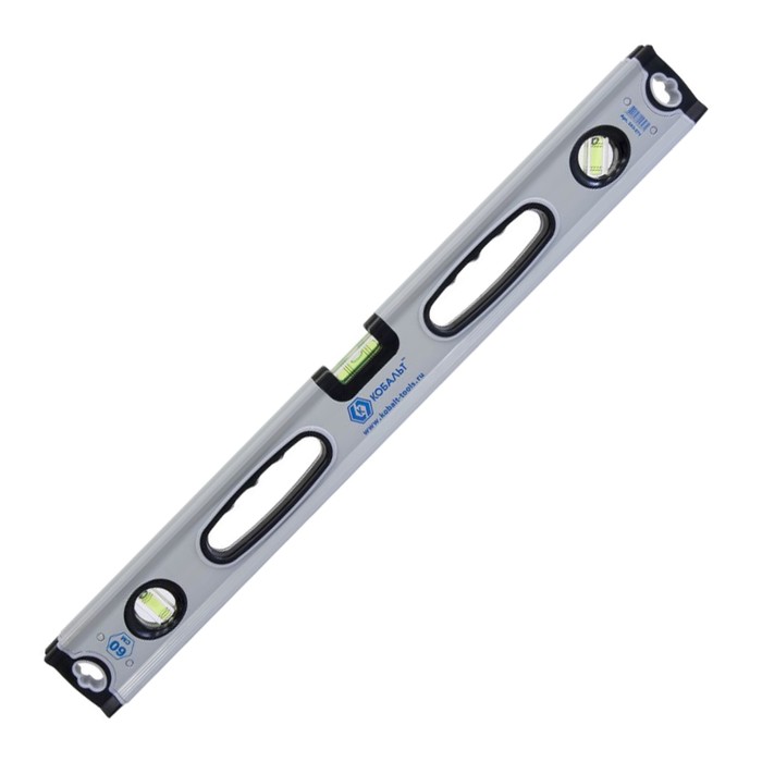 Уровень строительный "КОБАЛЬТ" Экстра 243-271, 60 см, 3 глазка, 2 ручки, V-паз