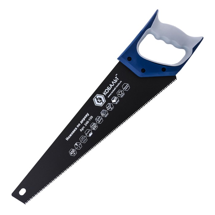Ножовка по дереву &quot;КОБАЛЬТ&quot; 246-159, 7 TPI, тефлоновое покрытие, 3D-заточка