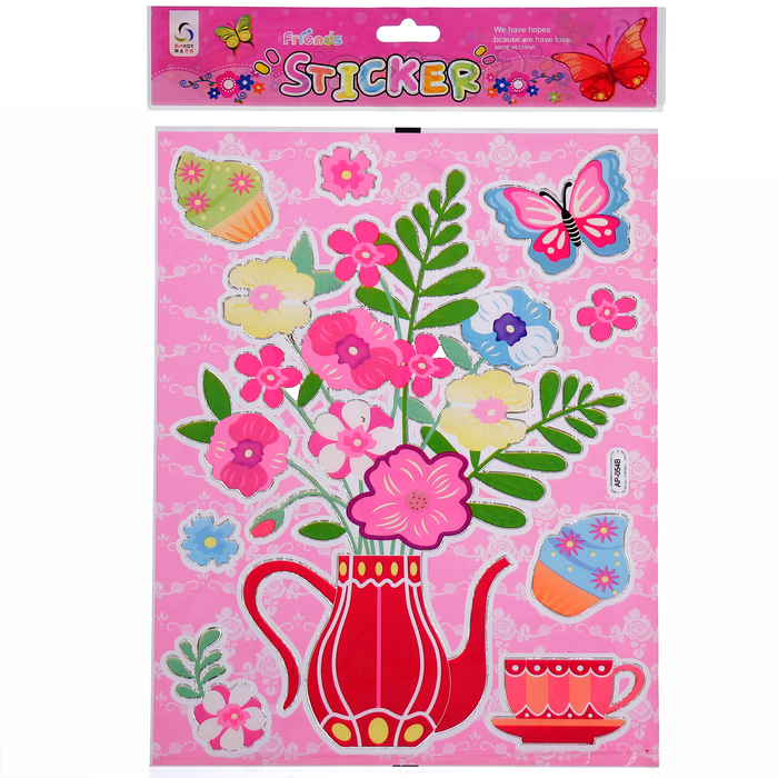 Наклейка "Цветы в кувшине", МИКС
