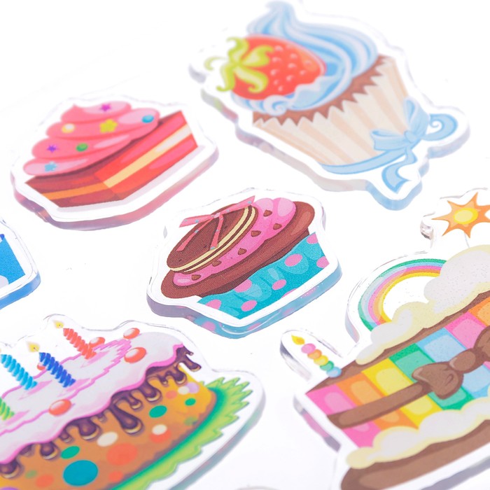 Наклейка силикон на стекло "Десерты" 25х15,5 см