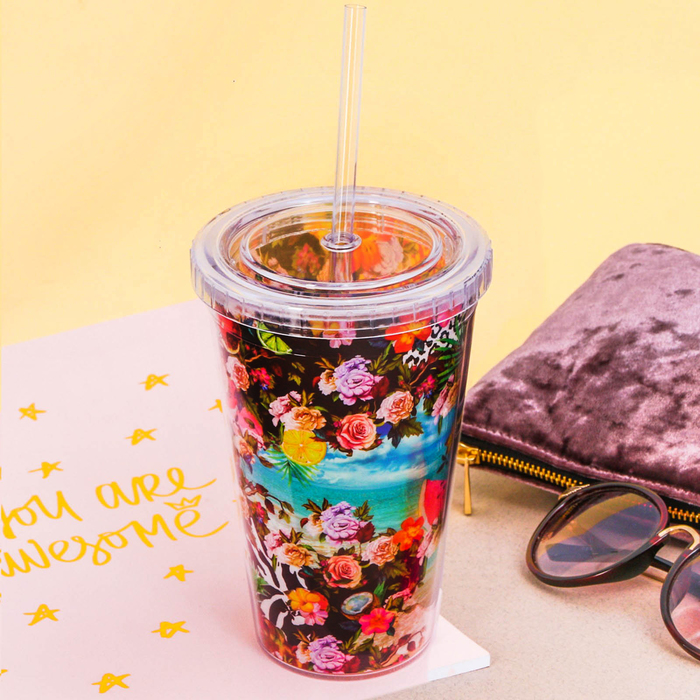 Стакан с трубочкой "Энимал", 500 мл