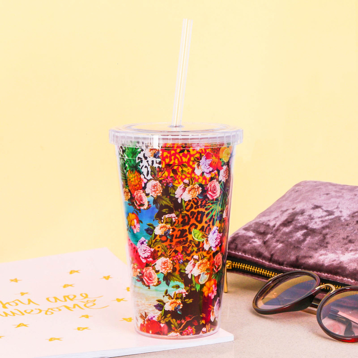 Стакан с трубочкой "Энимал", 500 мл