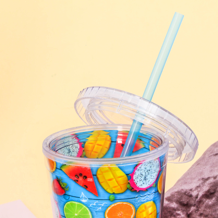 Стакан с кубиками для охлаждения "Сочного настроения", 500 мл