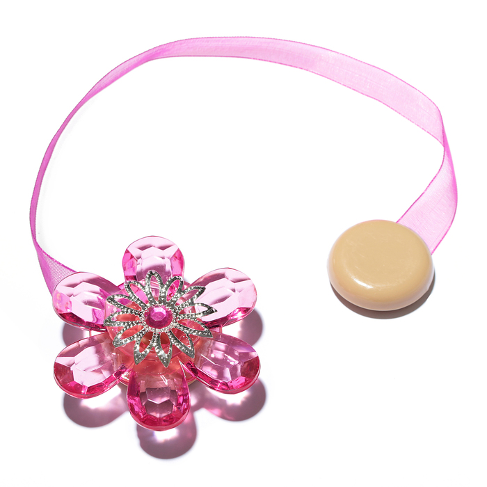 Подхват для штор на ленте "Цветок нежный", d5,5см, цвет розовый