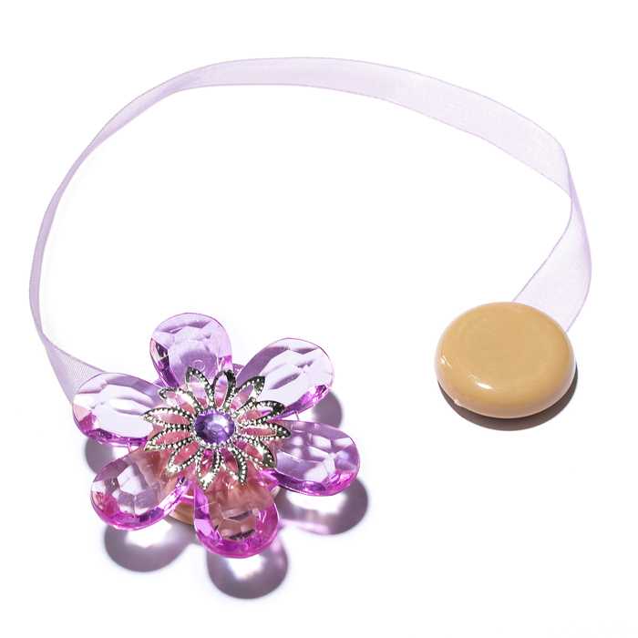 Подхват для штор на ленте "Цветок нежный", d5,5см, цвет сиреневый