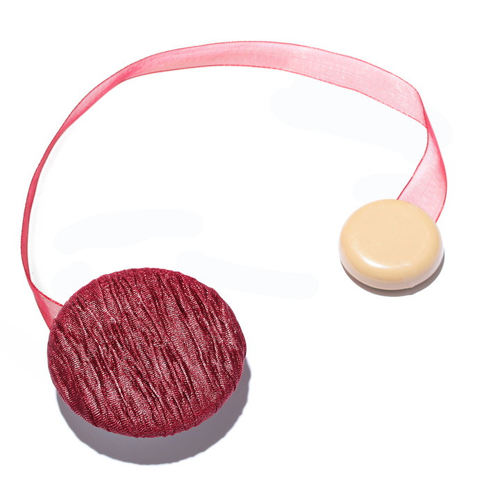 Подхват для штор на ленте "Круг", d5см, цвет бордовый