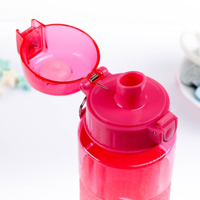 Бутылка для воды 700 мл, резиновая вставка пузыри, поильник, на браслете, микс, м