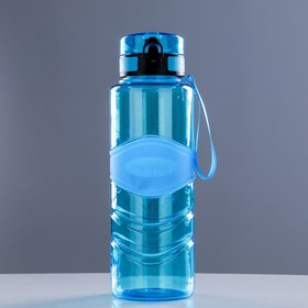 Бутылка для воды 1350 мл, с резиновой вставкой ромбик, на браслете, микс, 8.5х27 см от Сима-ленд