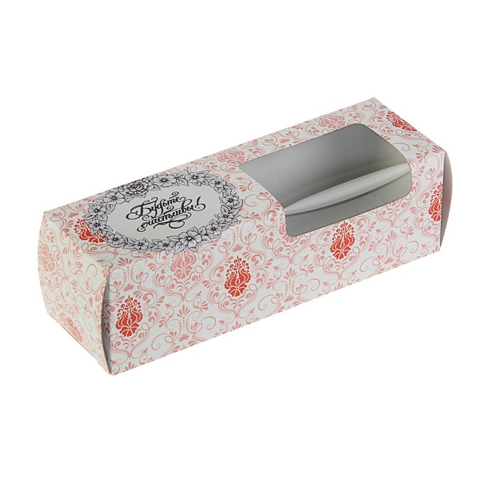 Коробка для сладостей "Будьте счастливы", красный, 5.5 х 5.5 х 18 см